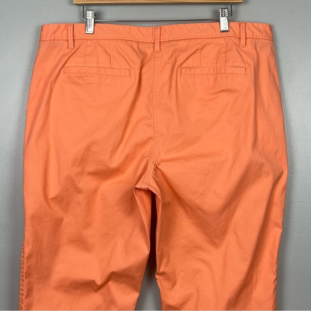 Talbots light orange cotton spandex Relaxed Chino flat front pants, size 16. - Picture 5 of 10